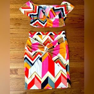 Skirt and off the shoulders 2 piece set